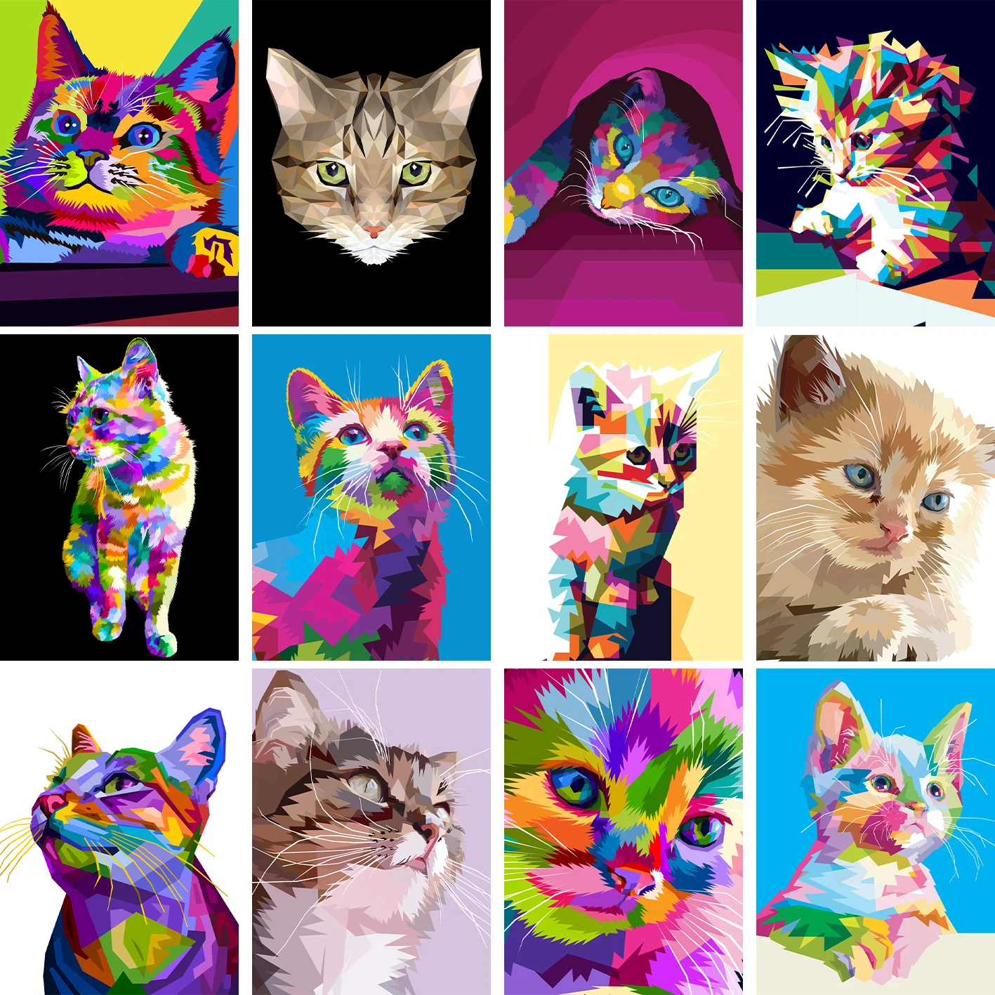 

Фотография с эффектом акварели, портрет с животными, Современная фотография, печать на холсте, постер для гостиной, спальни, настенное искус...