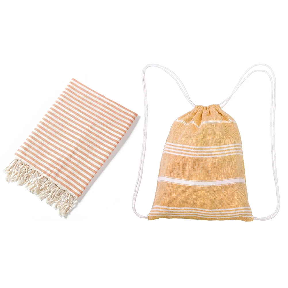 

Быстросохнущее турецкое пляжное полотенце с кисточками + уличный спортивный дорожный рюкзак на шнурке для плавания, пляжный органайзер, су...