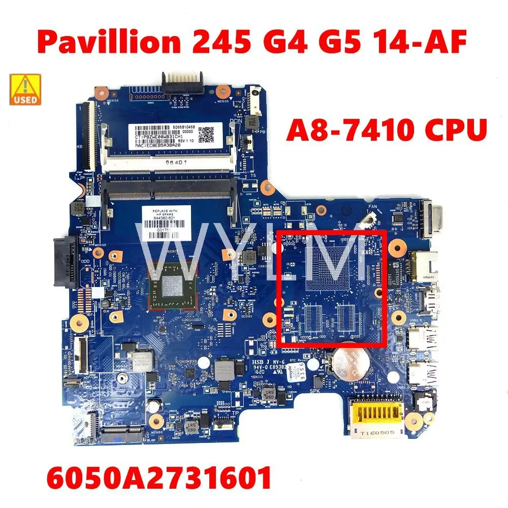 

6050A2731601 A8-7410 CPU Mainboard For HP Pavillion 245 G4 G5 14-AF TPN-I120 Laptop Motherboard tested 100% Used