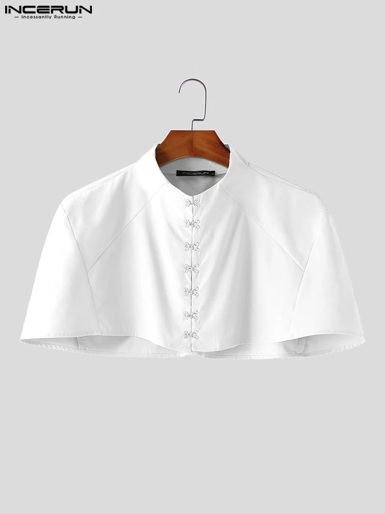 INCERUN Tops 2022 American Style Men's Solid All-match Simple Shirts Casual Streetwear Male Well Fitting Truncated Blouse S-5XL