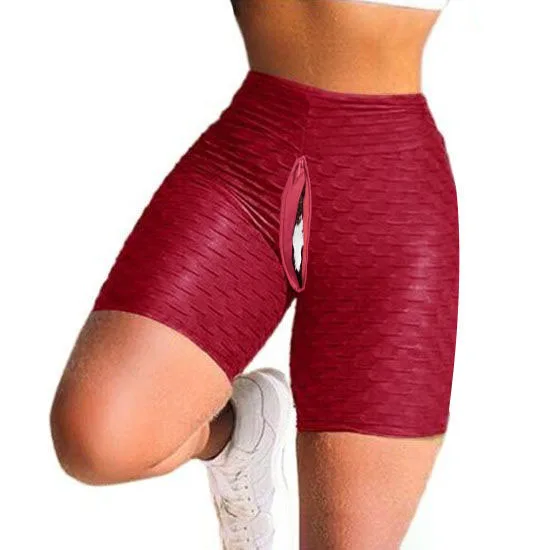 Workout Butt Lifting Shorts for Women High Waisted Seamless Gym Yoga Booty Shorts Invisible Open Crotch Pants for Outdoor Sex