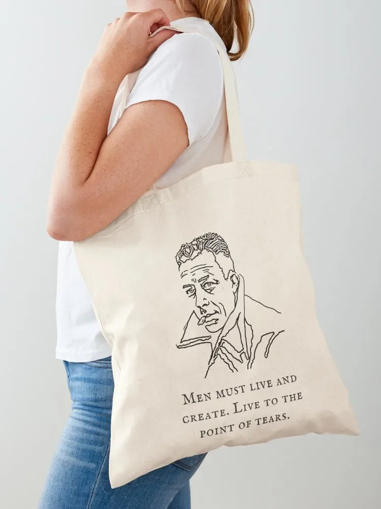 Albert Camus Quote Design in Fine Line Art Tote Bag сумка-тоут сумки для женщин сумки-шоппер тканевая