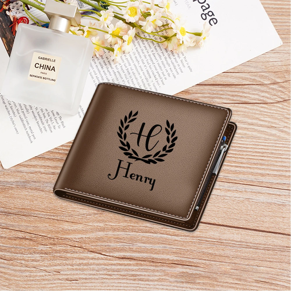 Винтажный мужской кошелек по индивидуальному заказу горизонтальный и