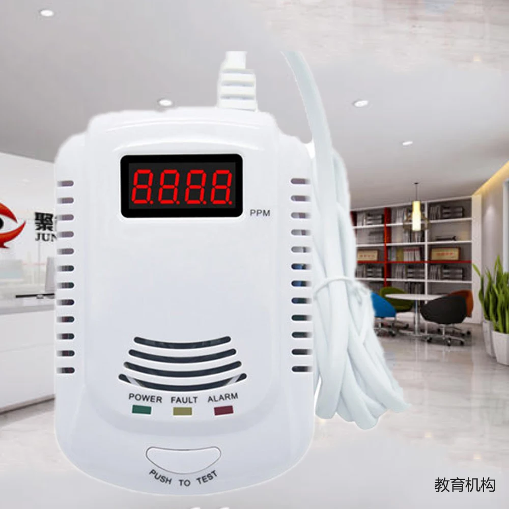 

GAS DETECTOR Voice Warning Kitchen Alarm Kit Independent EU Plug in Combustible Natural LCD Display GAS LEAK SENSOR Alarm