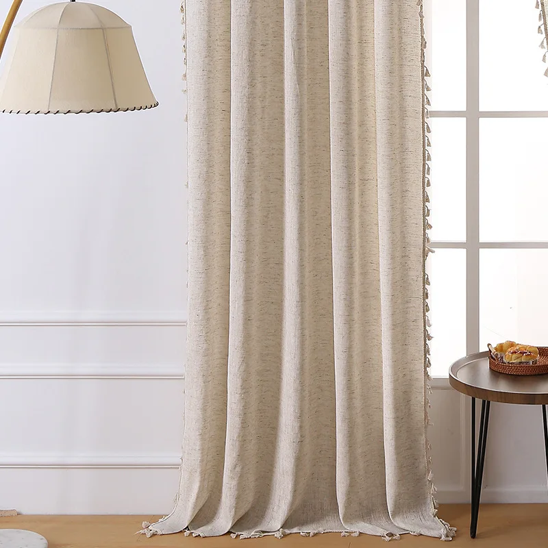 

Бохо шторы из хлопка и льна, полузатемняющие