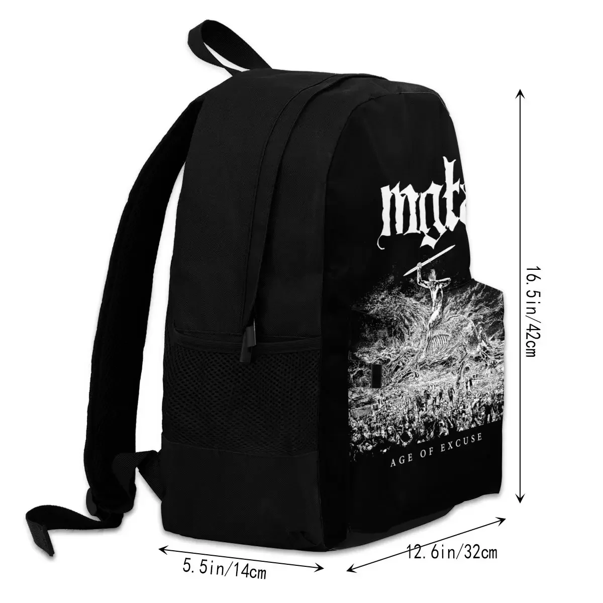 Черный металлический вместительный рюкзак Mgla Age Of Excuse школьная сумка для обуви