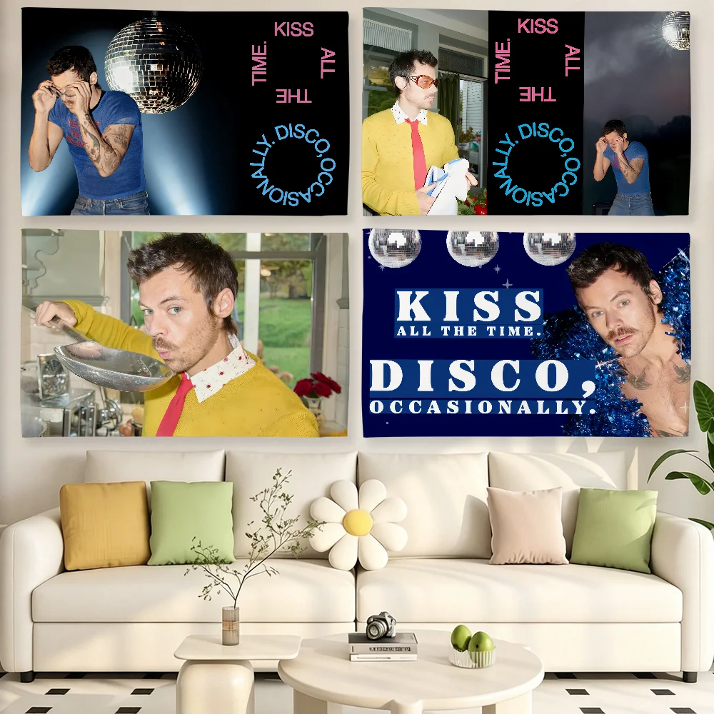Фото Флаг Hot Singer Kiss All the Time для гостиной, дома, общежития, декора стен, для кемпинга, вечеринок, улицы, баннер H-Harry S-Styles, подарки №3