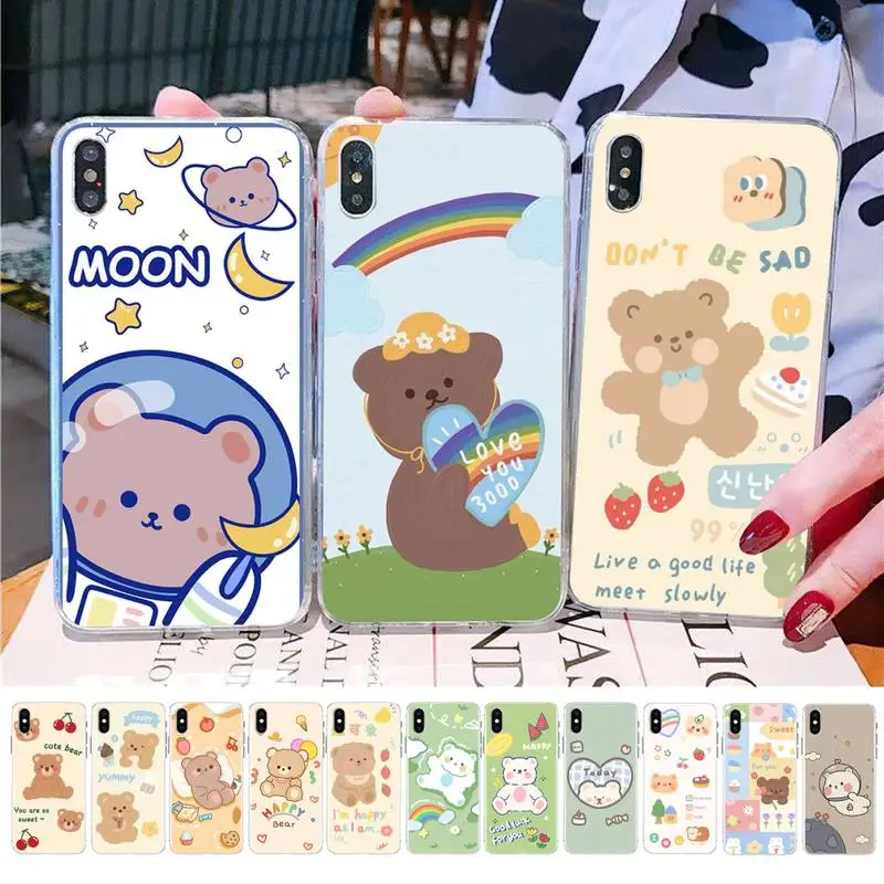 

Babaite Cartoon Painted Bear Phone Case for iPhone 11 12 13 mini pro XS MAX 8 7 6 6S Plus X 5S SE 2020 XR case
