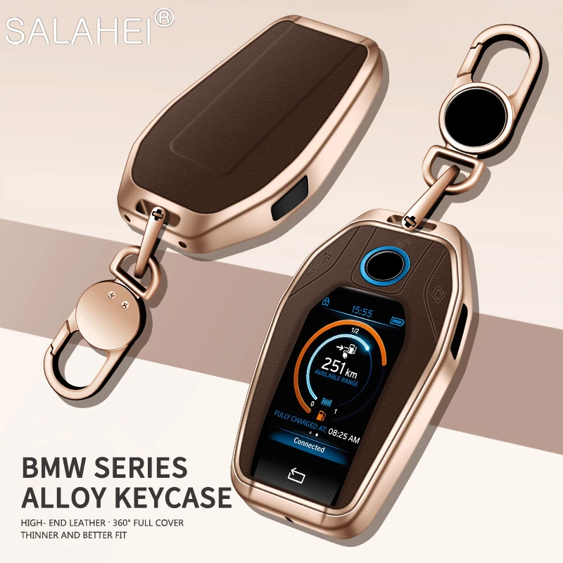 Кожаный светодиодный дисплей для автомобильных ключей чехол BMW 5 7 Series G12 G11 G30 G32 G31