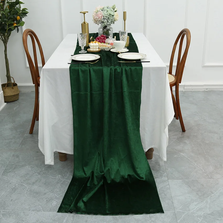 

70x300cm Table Runner Rectangle Solid Color Table Cover Foam Runner Wedding Decoration Camino De Mesa