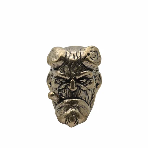 Подвеска демон череп латунь