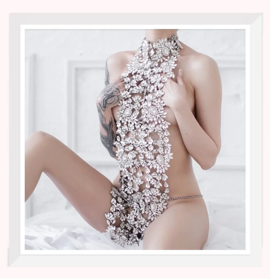 Сексуальные украшения для тела Цепочка на грудь Бикини Трехточечные стринги