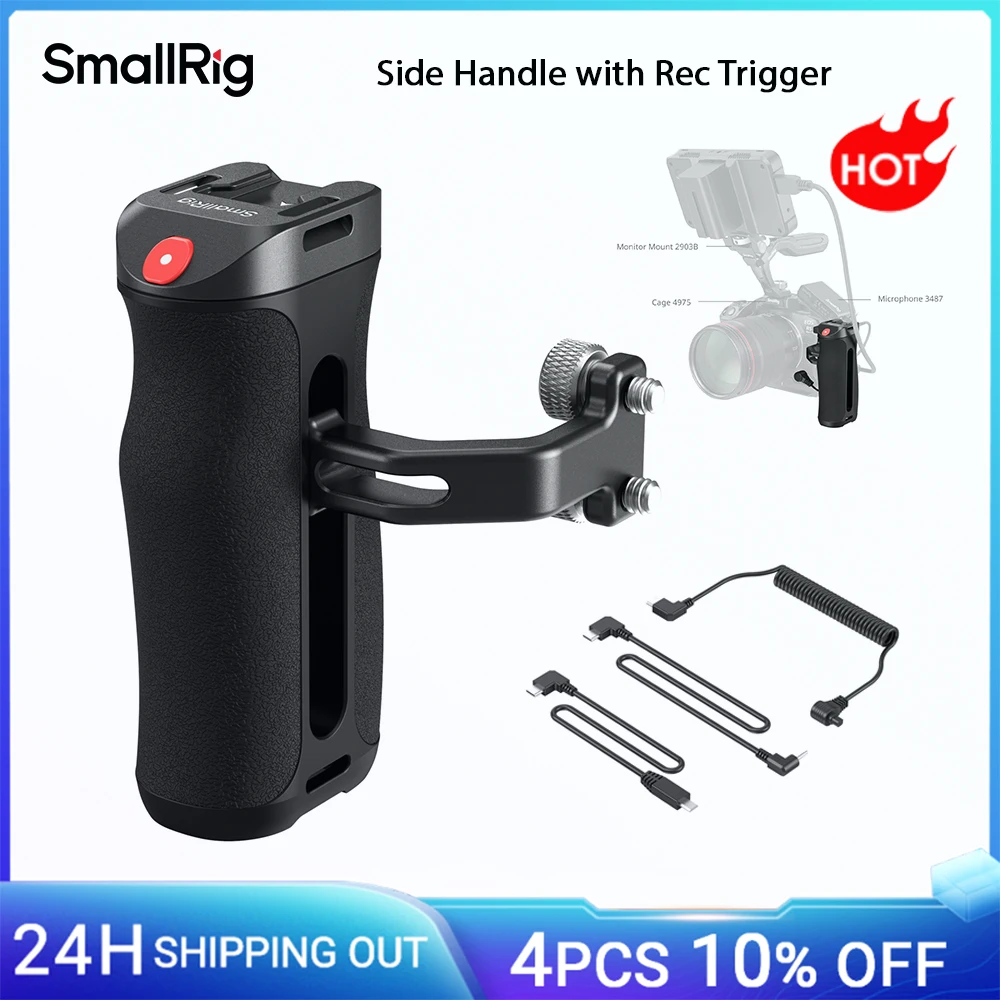 Фото Боковая рукоятка SmallRig с триггером Rec для Sony A7R V/A7R III/A7 IV/A7S III/FX3/FX30/A6600/A6400, для Canon, для FUJIFILM -4928 №3