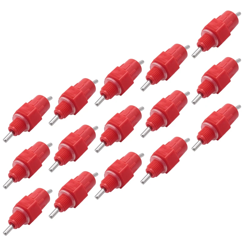 

Hot-15Pcs Water Nipples Stainless Steel Ball Drinker Poultry Chicken Duck Screw