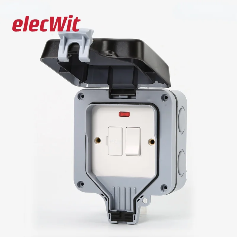 

IP66 outdoor waterproof switch socket box outdoor bathroom wall waterproof switch socket fuse socket