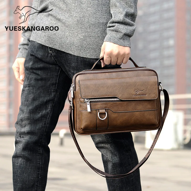 Large Capacity Leather Men's Shoulder Messenger Bag Luxury Handbag Male Tote Bag Business Crossboby Bags For Men