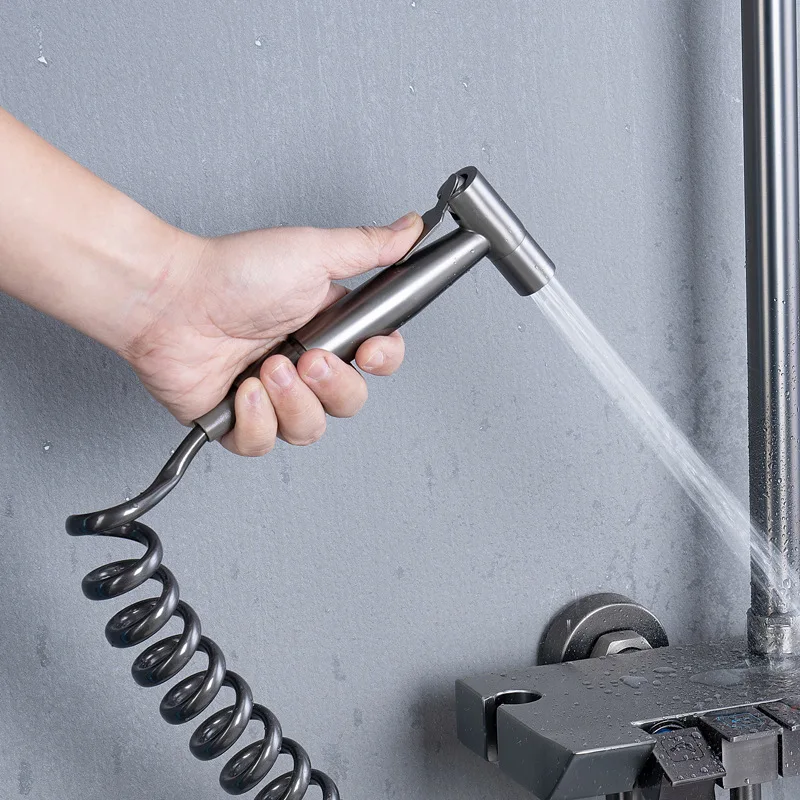 Душевой набор из нержавеющей стали 304 никель/серые клавиши фортепиано душевая