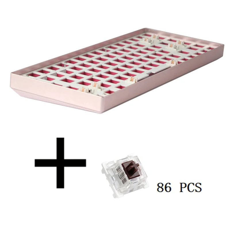 

TESTER84 Gaming Mechanical Keyboard+Brown Axis Kit Wired Hot-Swap Keyboard RGB Back Light Mechanical Keyboard Rose Gold