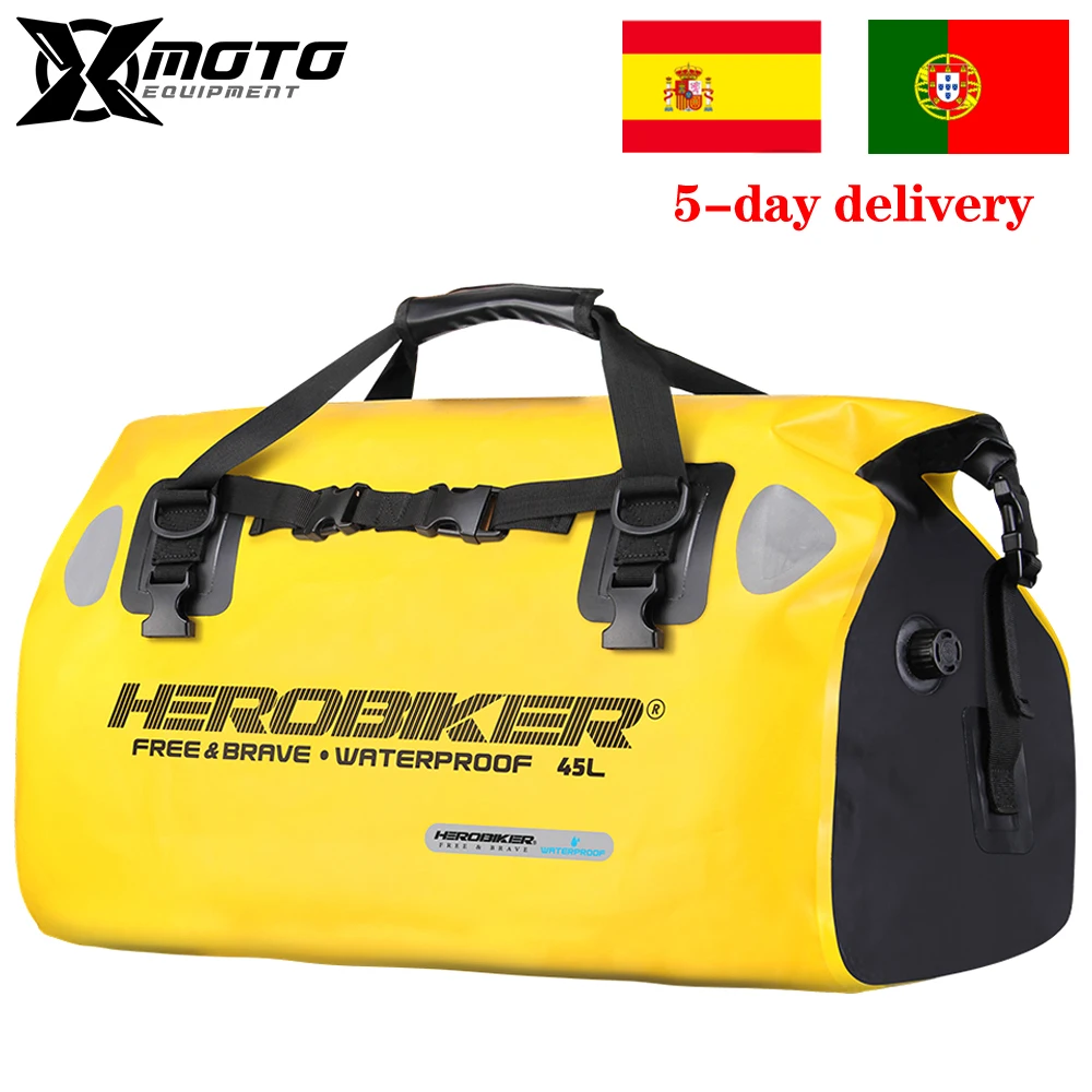 

New Motorbike Ride Luggage Yellow Backpack Motorcycle Rear Tail Seat Bag Waterproof Motorcycle Suitcase Motocross Travel Dry Bag