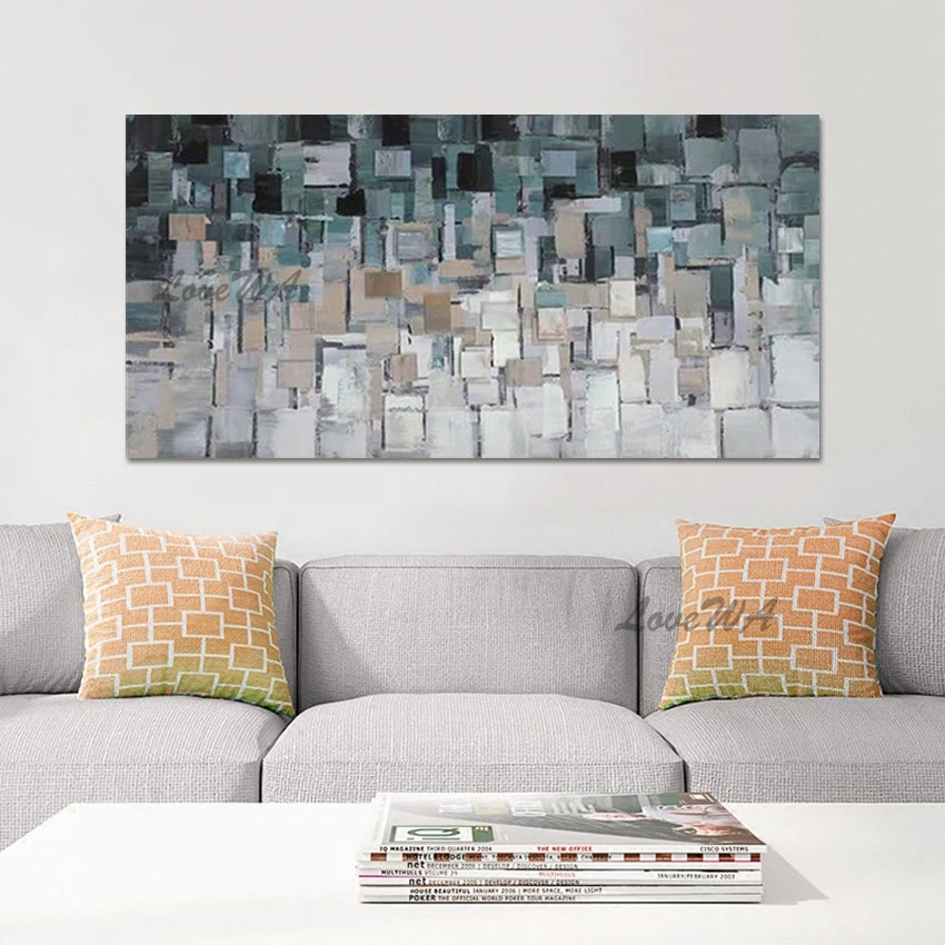 

Large Wall Art Home Decoration Picture Unframed Acrylic Artwork Abstract Oil Painting On Canvas Black And White Art Design
