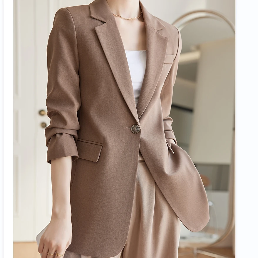 

New 2022 Autumn Spring Blazers Women Loose Casual Single Breasted Suits Coats Korean Female OL Jackets Outerwear Casaco X500