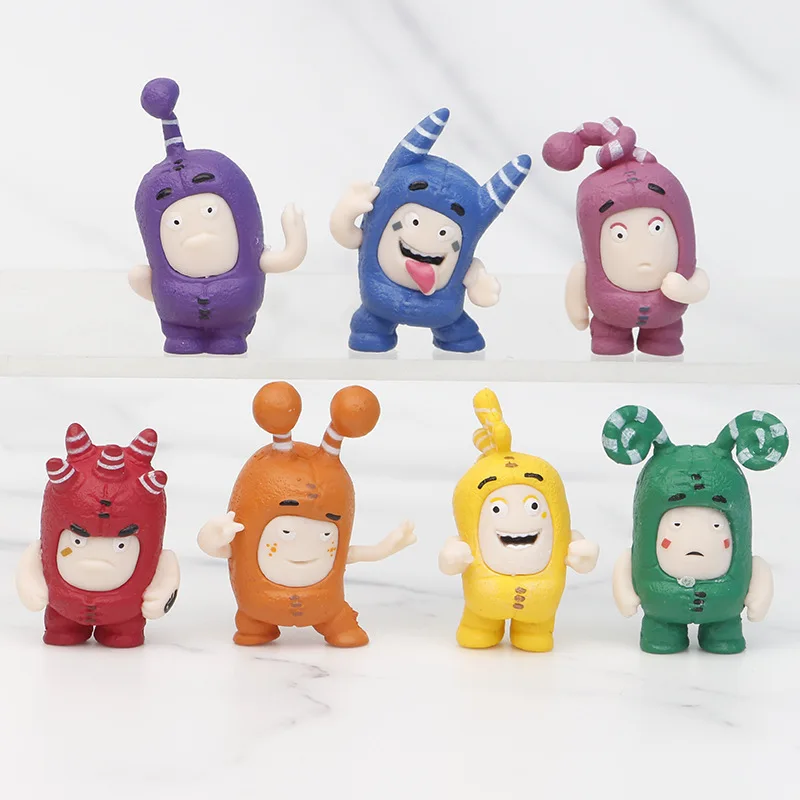 7 шт./компл. аниме мультфильм Oddbods мини-версия милая Гача игрушка кукла коллекция
