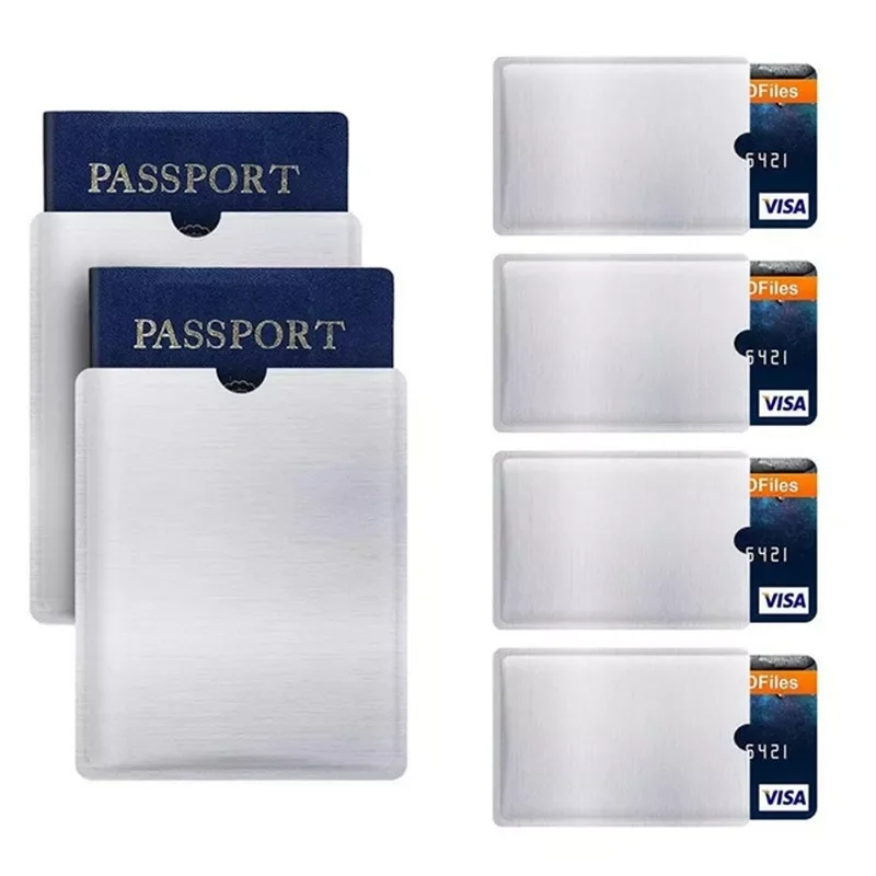 6 Pack RFID Blocking Sleeves Anti Theft RFID Card Protector RFID Blocking Sleeve Identity 4 Credit Card 2 Passport Wallet Pocket