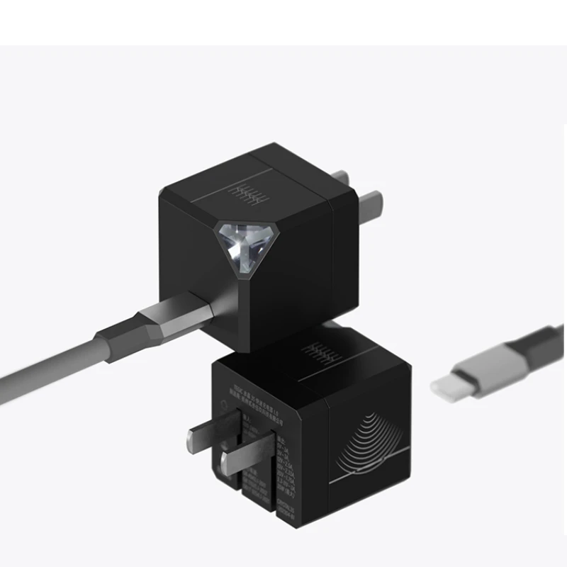 

New CRYSTAL 35W Single C Port Gallium Nitride Chargers Apply To IPhone Laptop Touch Switch Fast Charging Folding Foot Chargers