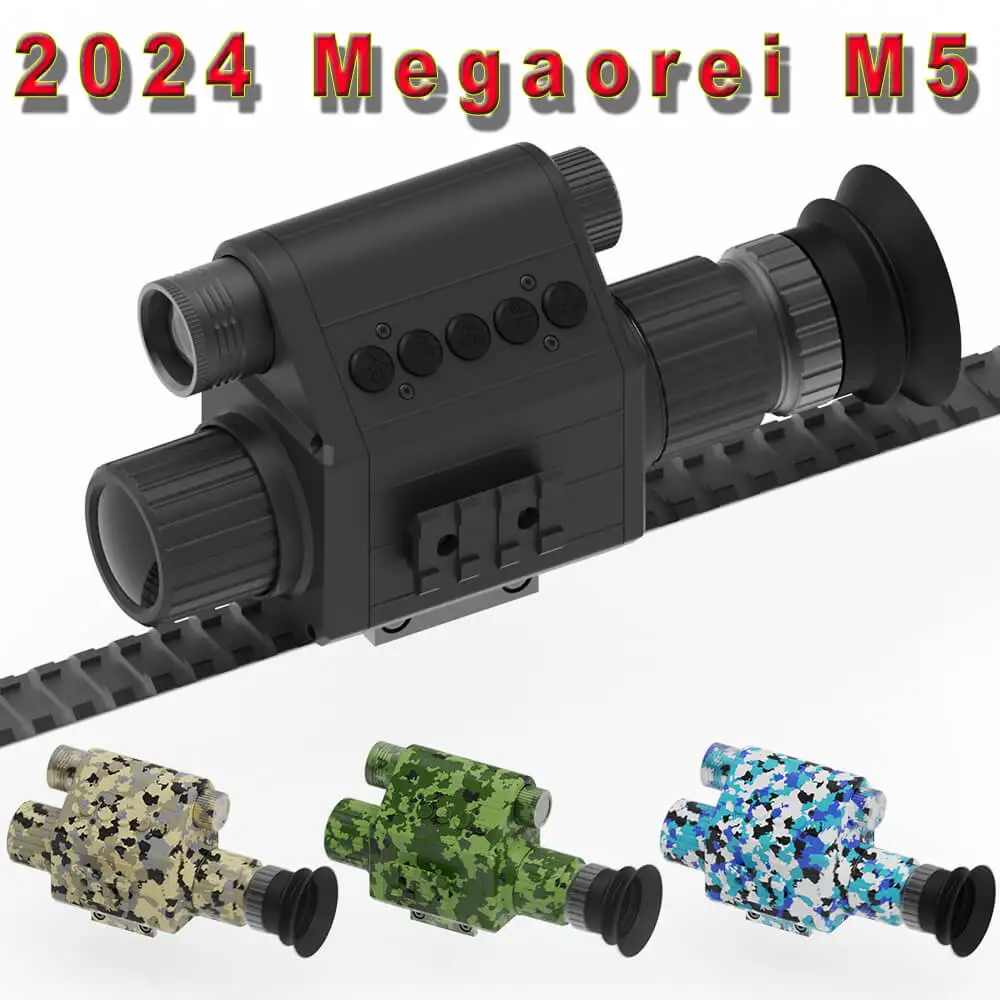 

Megaorei M5 1080P Tactical Night Vision Scope Attach on Hunting IR Camera Riflescope with HD OLED Screen and Picatinny Mount