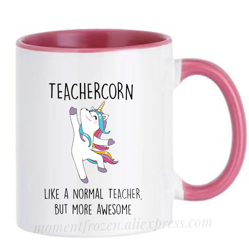 

Teacher Mugs Unicorn Cups Tea Milk Cocoa Coffee Mugen Ceramic Drinkware Teaware Tableware Coffeeware Home Decal Friend Gifts