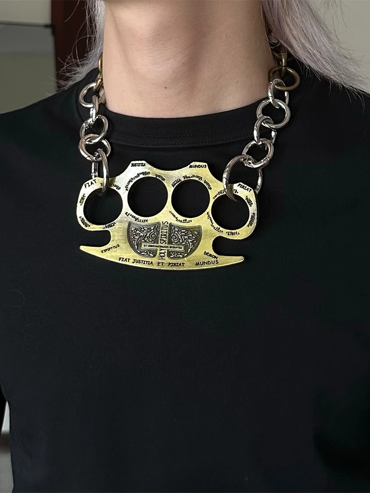 Супер тяжелое промышленное ожерелье в стиле киберпанк для женщин и мужчин