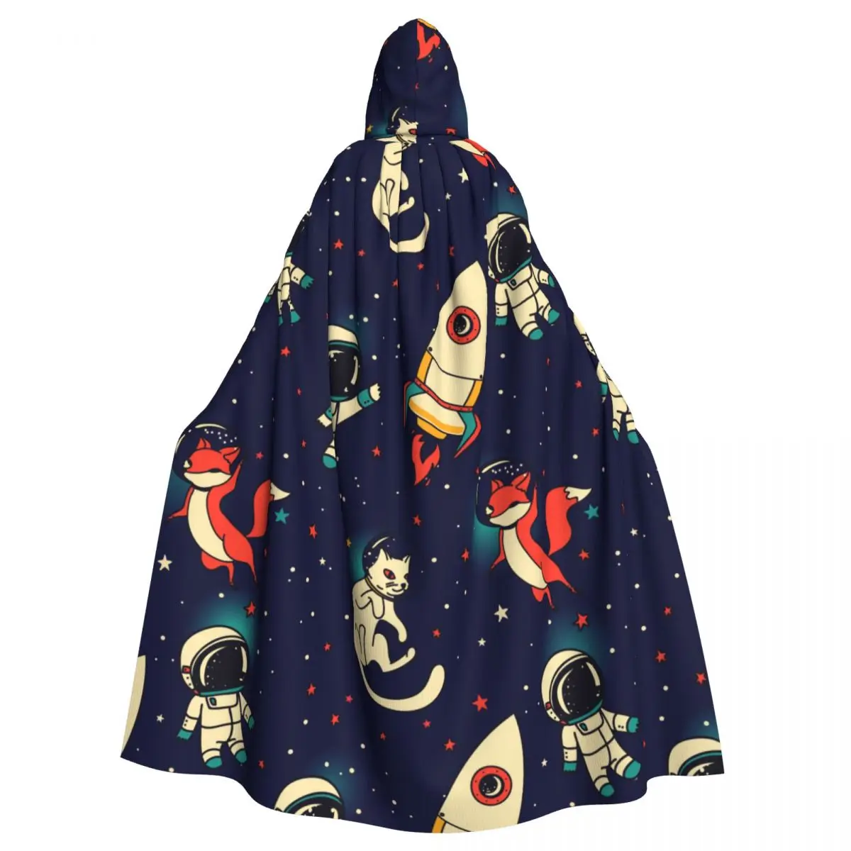 

Long Cape Cloak Universe Space Suit And Fox Cat Hooded Cloak Coat Autumn Hoodies
