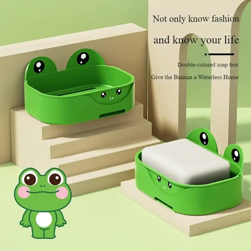 Настенный держатель для мыла в форме лягушки полка мытья ванной комнате быстрый