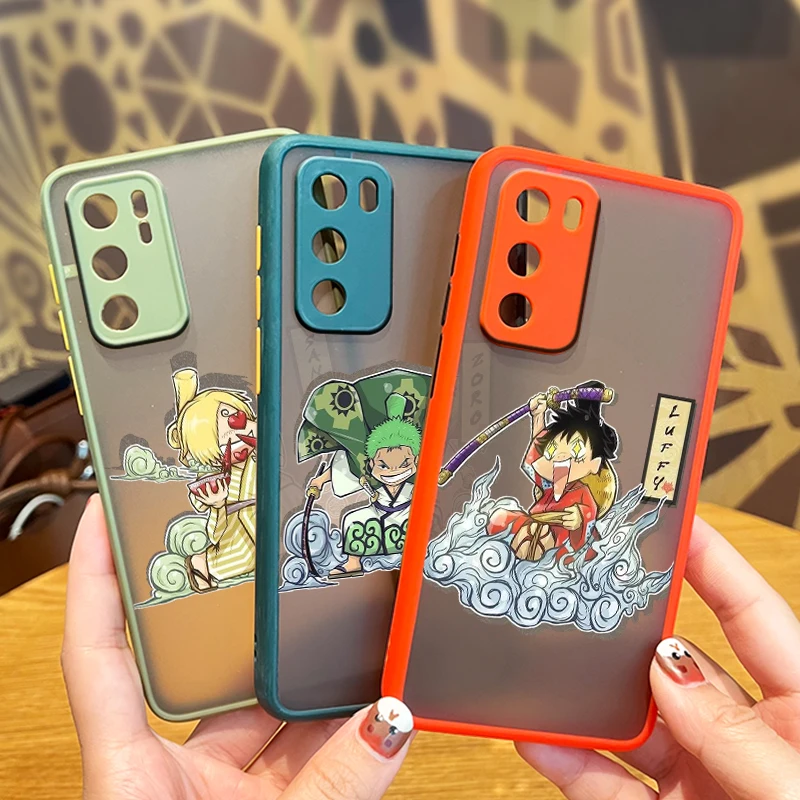 

Anime One Piece For Huawei P50 P40 P40 P30 P20 Mate 40 20 10 Nova 8 3i 2i Frosted Translucent Phone Case Fundas Coque Capa Cover