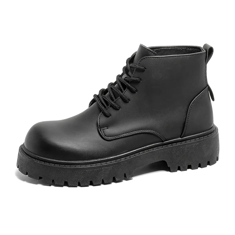 Зимние ботинки для мужчин высокие мужские байкерские полусапожки модные