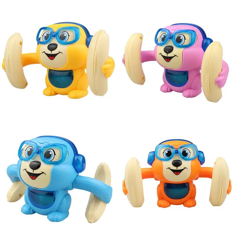 

Rolling Monkey Toy Ping Dancing Toy 360 Degree Voice Control Tipping Monkey Cute Animal Toy Electric Ping