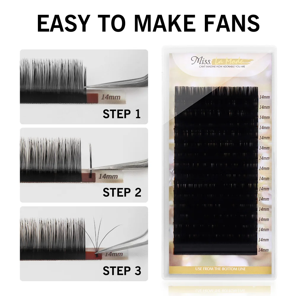 Miss Lamode super soft  all size 1pc/lot BCD Curl mink eyelashes extension professional individuals eyelashes extensions wimper