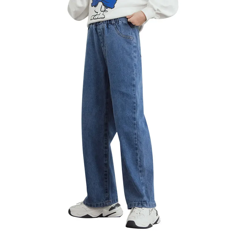 

Girls Jeans Korean Solid Color Kids Jeans High Waist Denim Pants For Teenage Casual Style Children's Clothing Spring Autumn 2022
