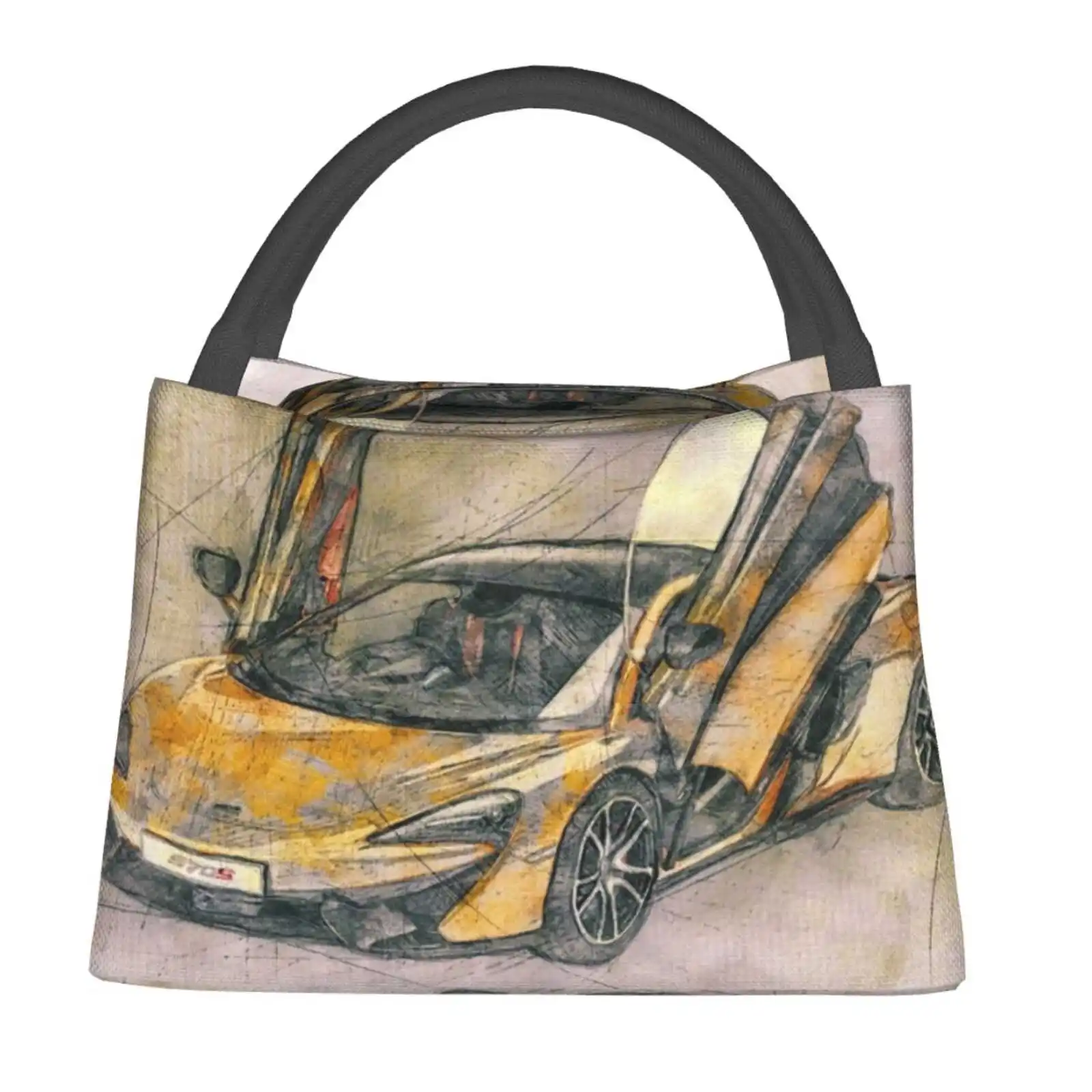 

Mclaren 570,S Yellow Portable Lunch Bag Insulated Bag Auto Model Car Mclaren 570S Isolated Sports Car Automotive Transportation