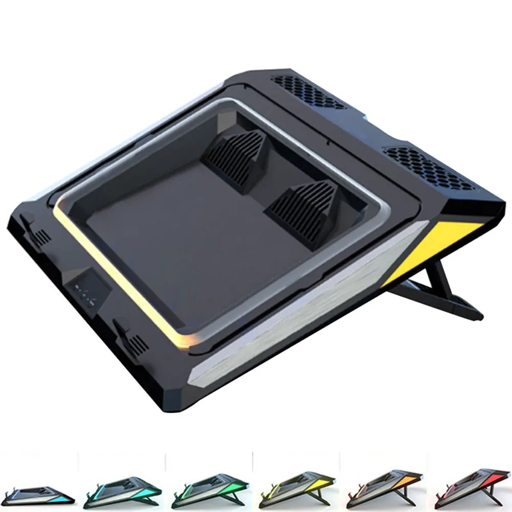 

Double Blower Portable Laptop Cooling Pad Notebook Cooler For Gaming Home Office Non Slip Radiating With Dust Filter Universal