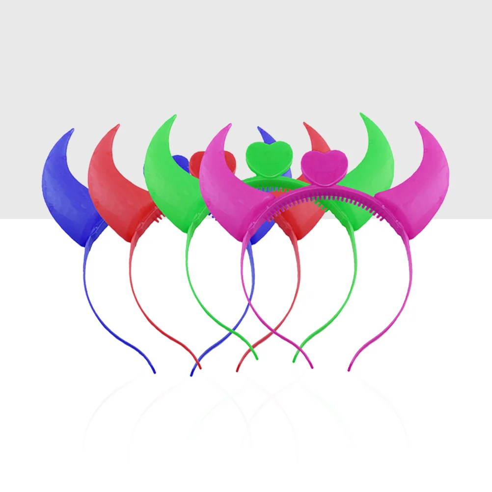 

6 Pcs Ox Horn Hairwear Prom Accessories Headdress Led Hair Accessories Luminous Cosplay Hoop