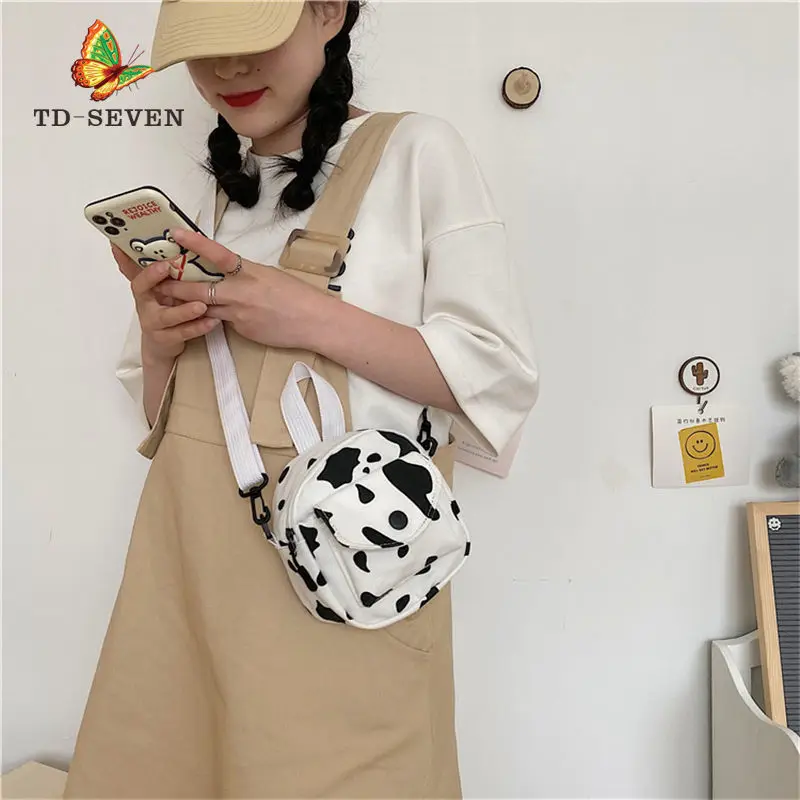 

Women Girls Small Cartoon Cow Print Shoulder Crossbody Bag Lady Tote Satchel Purse Messenger Work Bag For Teen Сумка Женская