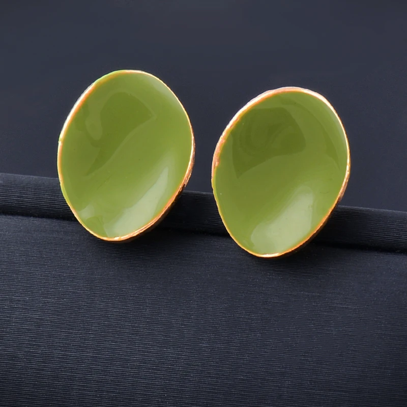 

SINLEERY Vintage Red Green Black Pink Enamel Stud Earrings For Women Round Square Party jewelry 2022 earrings 2022 ES401 SSP