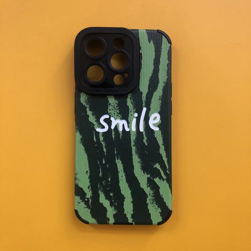 

DMAWMJ Smile green stripe Phone Case For Iphone 13Pro XR X XS XSMAX 7 8 Plus 11 12 13 14 Pro Max 12mini 11Pro Cover Cute Fundas