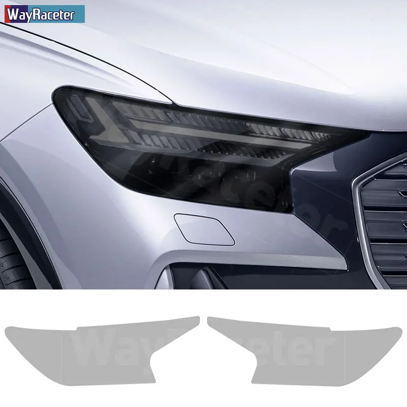 

Car Headlight Protective Film Transparent Smoked Black TPU Sticker For Audi Q4 E Tron E-tron 2022 2023 Sportback Accessories