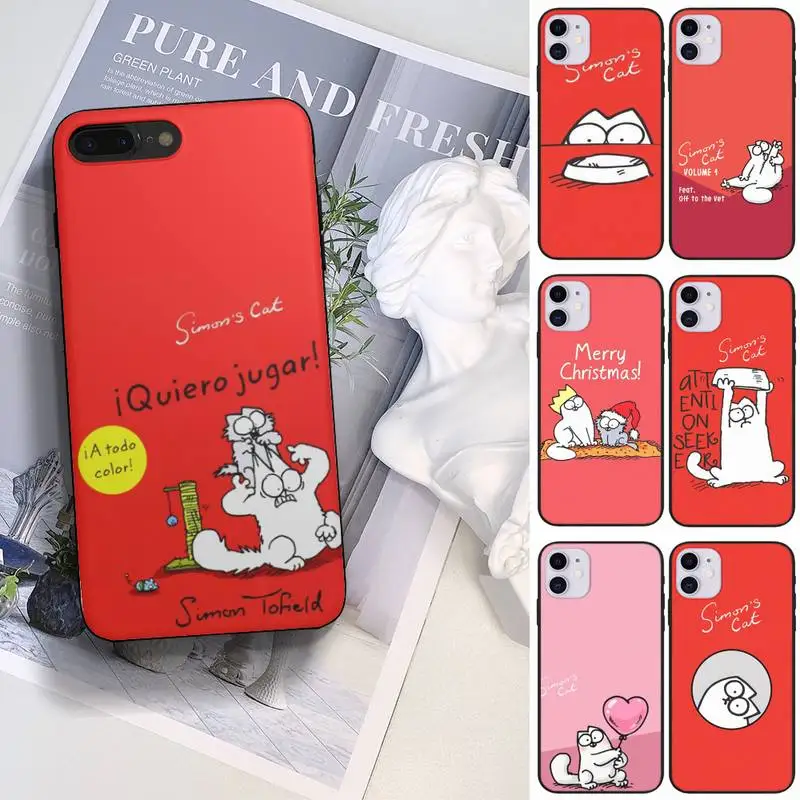 

Cute Simons Cat Phone Case fundas shell cover for HUAWEI P10 P20 P30 P40 mate 30 40 lite Pro