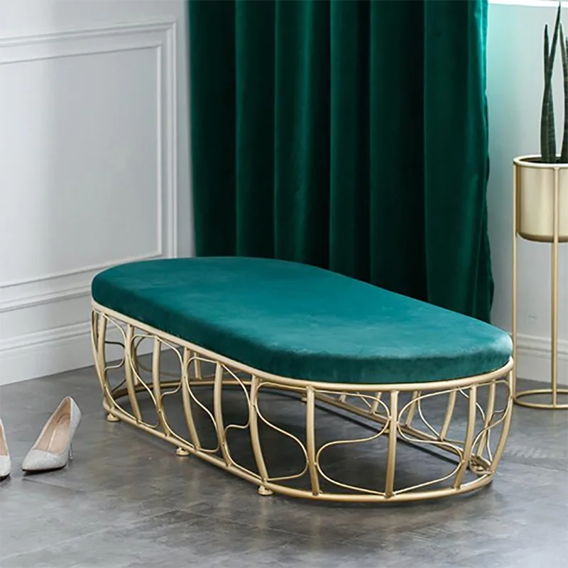 

Living Room Foot Pads Sofa Soft Fabric Large Nordic Design Stool Shoe Hallway Relax Benches Bedroom Hocker Household Items