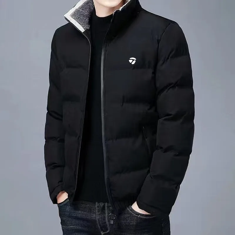 

Down Cotton Men Golf Jacket Golf Clothing Stand Collar Thick Warm Coats Fashion Casual Sports Padded Clothes Men Golf Wear