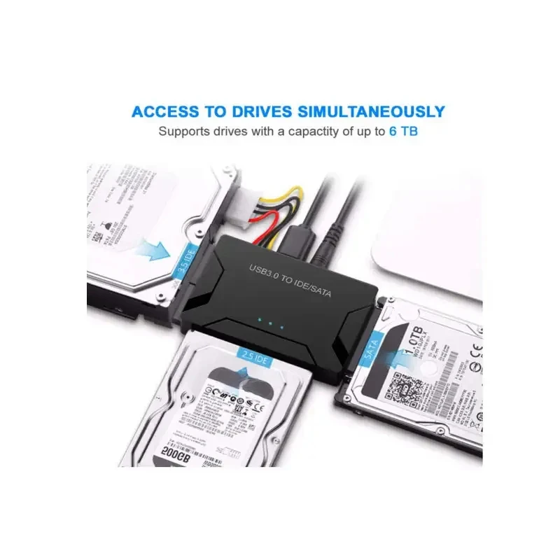 Фото Адаптер CHIPAL USB 3.0 IDE, универсальный конвертер USB 2.0 SATA 3 для жестких дисков 2.5 и 3.5 дюймов, HDD/SSD, IDE №2