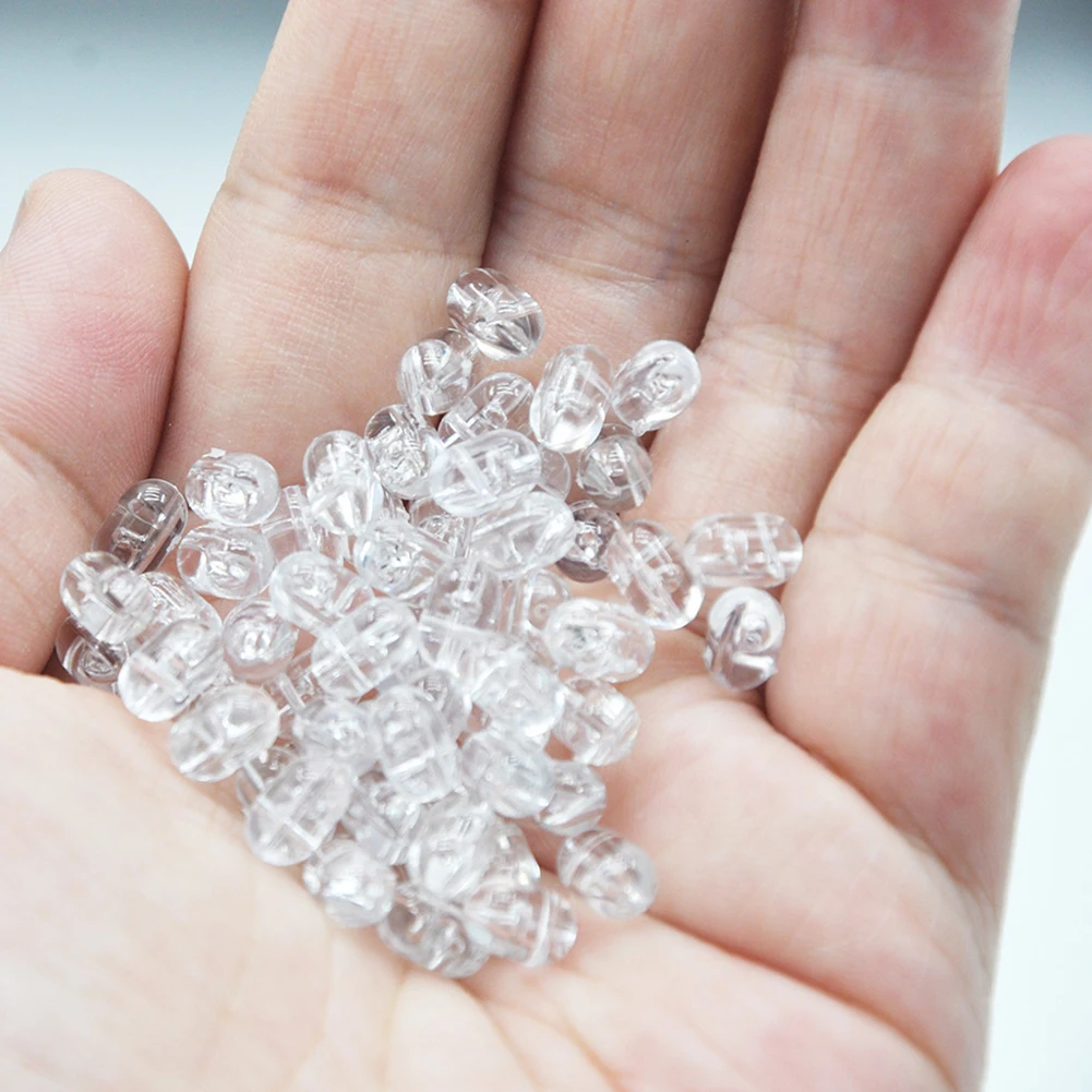 

Fishing Tranparent Beads Fishing Clear Beads Terminal Tackle About 15g Cross Hole 100* 100pcs 4.7x6mm/5x8mm ABS